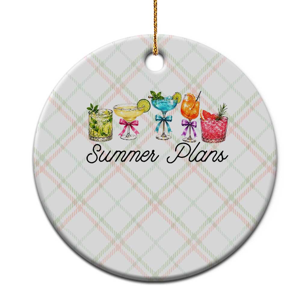 Funny Summer Plans Ceramic Ornament Refreshing Tropical Cocktail Lover Gift