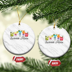 Funny Summer Plans Ceramic Ornament Refreshing Tropical Cocktail Lover Gift