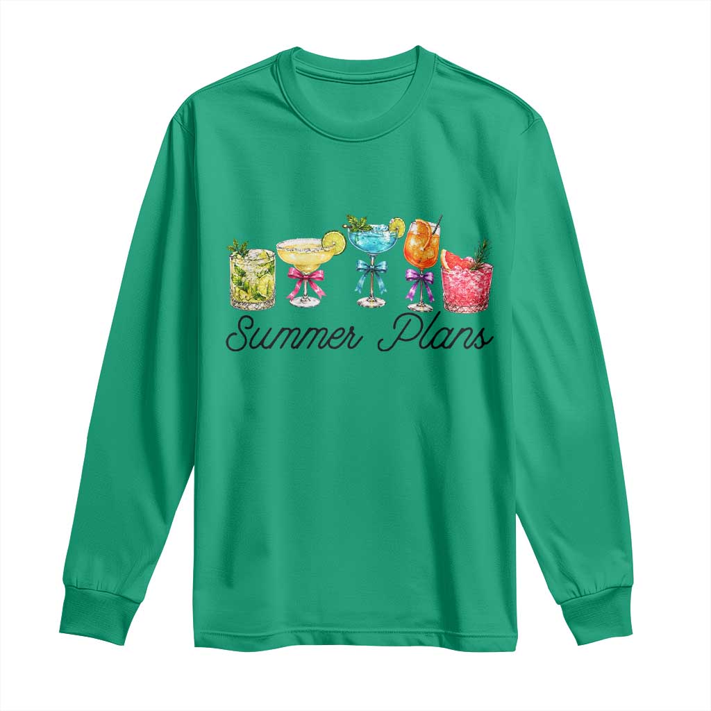 Funny Summer Plans Long Sleeve Shirt Refreshing Tropical Cocktail Lover Gift