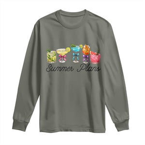 Funny Summer Plans Long Sleeve Shirt Refreshing Tropical Cocktail Lover Gift