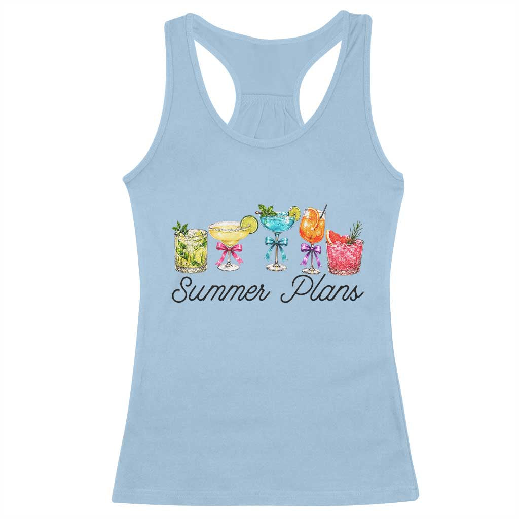 Funny Summer Plans Racerback Tank Top Refreshing Tropical Cocktail Lover Gift TS12 Light Blue Print Your Wear