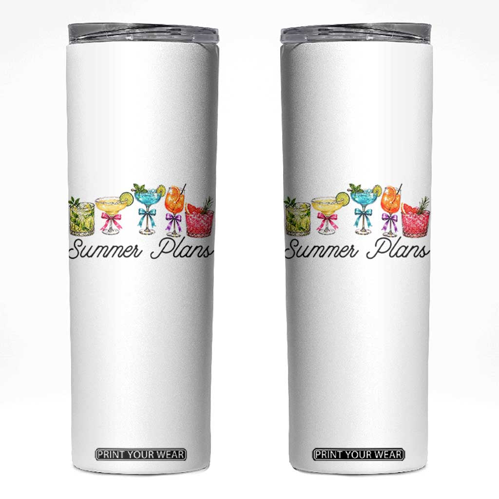 Funny Summer Plans Skinny Tumbler Refreshing Tropical Cocktail Lover Gift TS12 White Print Your Wear