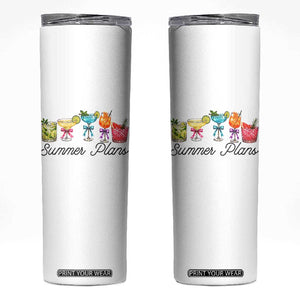 Funny Summer Plans Skinny Tumbler Refreshing Tropical Cocktail Lover Gift TS12 White Print Your Wear