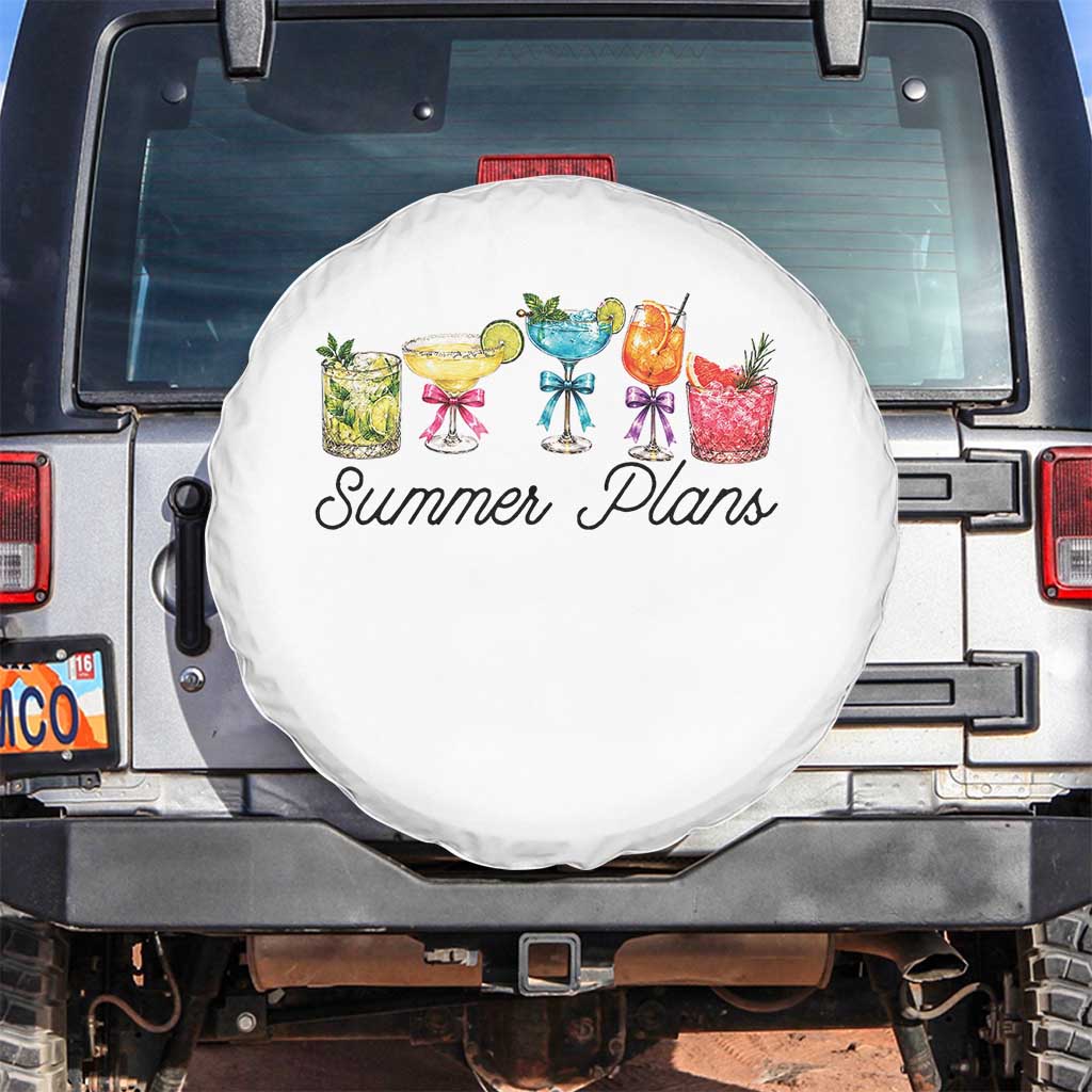 Funny Summer Plans Spare Tire Cover Refreshing Tropical Cocktail Lover Gift TS12 No hole White Print Your Wear