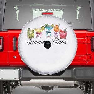 Funny Summer Plans Spare Tire Cover Refreshing Tropical Cocktail Lover Gift TS12 White Print Your Wear
