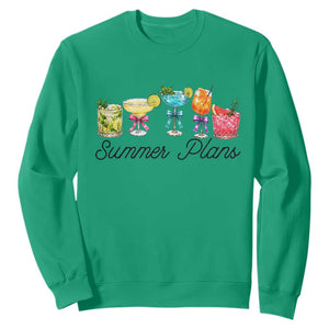 Funny Summer Plans Sweatshirt Refreshing Tropical Cocktail Lover Gift TS12 Irish Green Print Your Wear