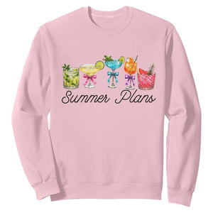 Funny Summer Plans Sweatshirt Refreshing Tropical Cocktail Lover Gift TS12 Light Pink Print Your Wear