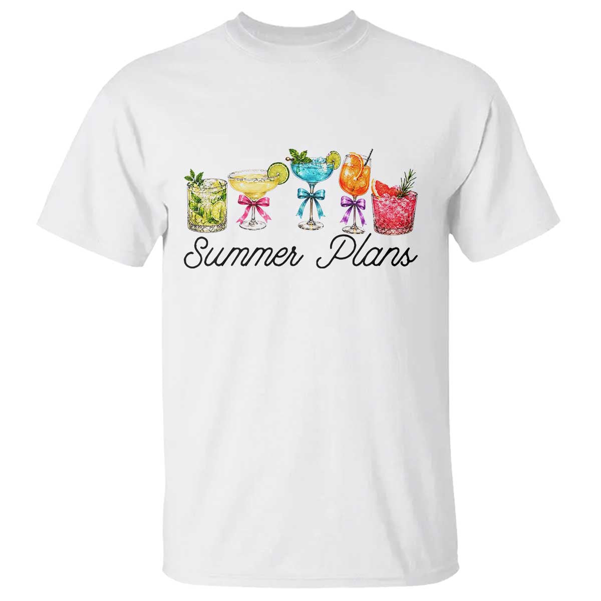 Funny Summer Plans T Shirt Refreshing Tropical Cocktail Lover Gift