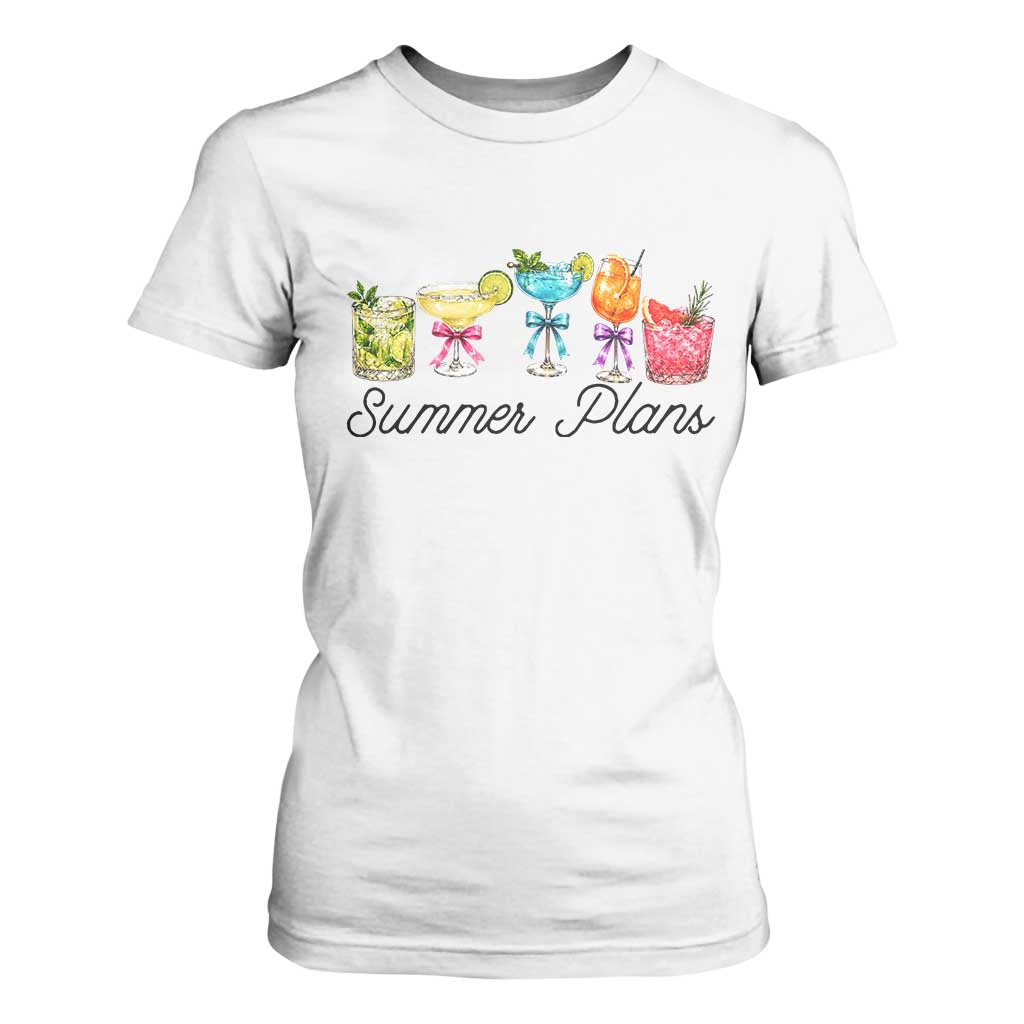 Funny Summer Plans T Shirt For Women Refreshing Tropical Cocktail Lover Gift TS12 White Print Your Wear