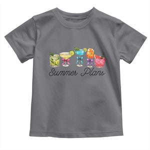 Funny Summer Plans Toddler T Shirt Refreshing Tropical Cocktail Lover Gift TS12 Charcoal Print Your Wear