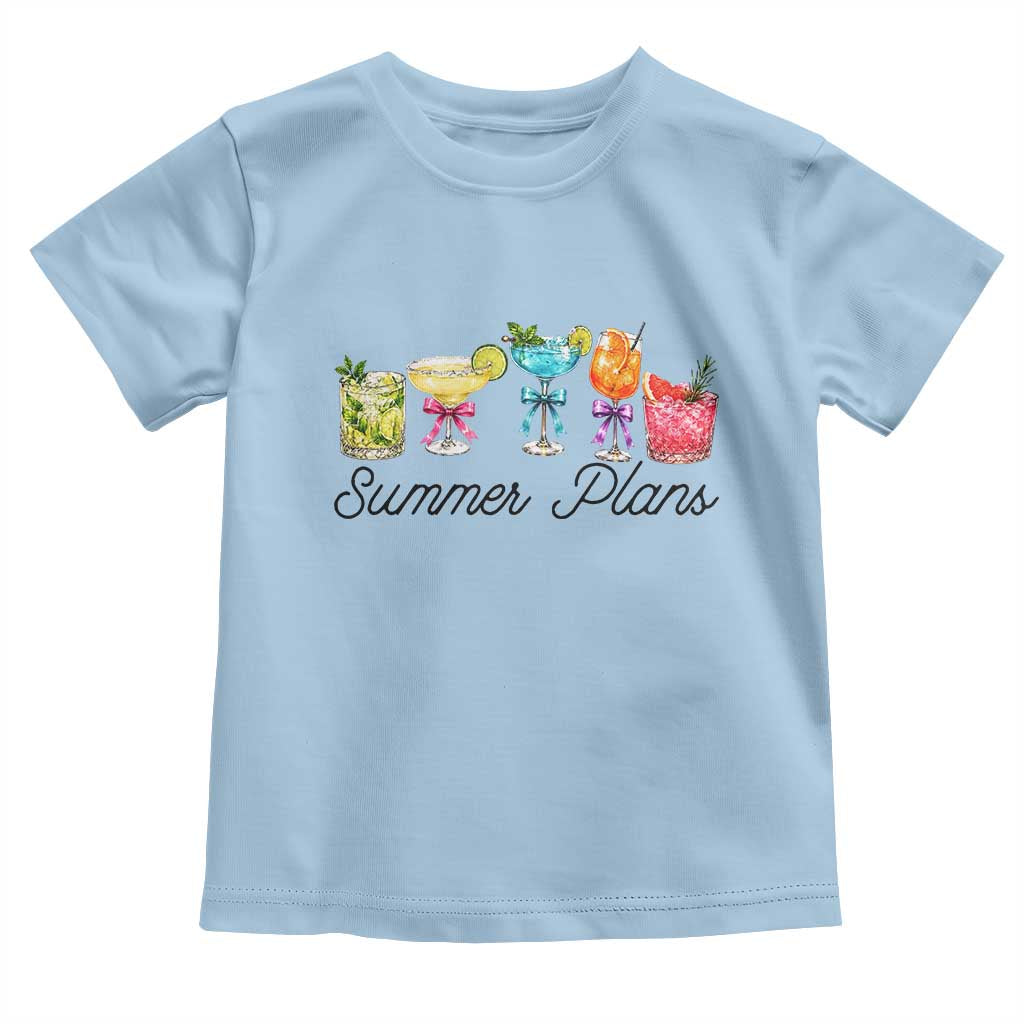 Funny Summer Plans Toddler T Shirt Refreshing Tropical Cocktail Lover Gift TS12 Light Blue Print Your Wear