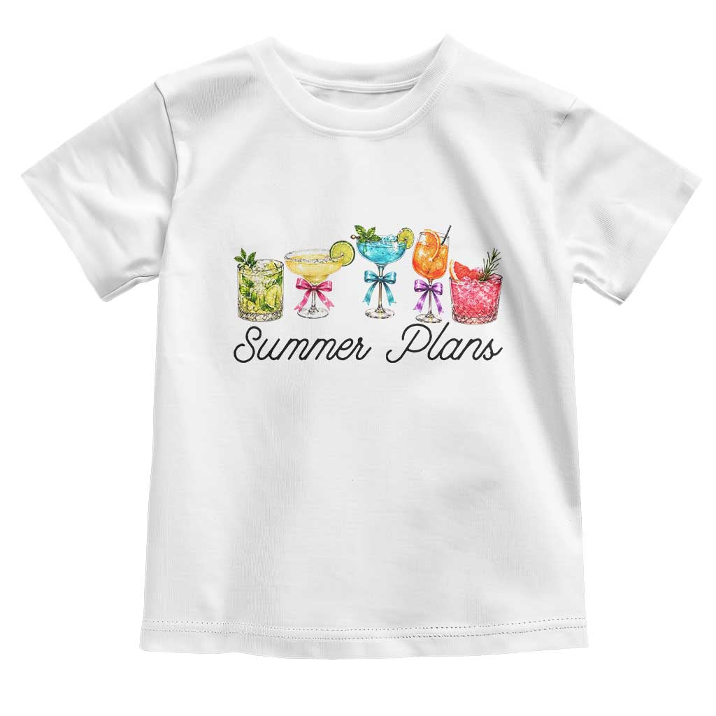 Funny Summer Plans Toddler T Shirt Refreshing Tropical Cocktail Lover Gift TS12 White Print Your Wear