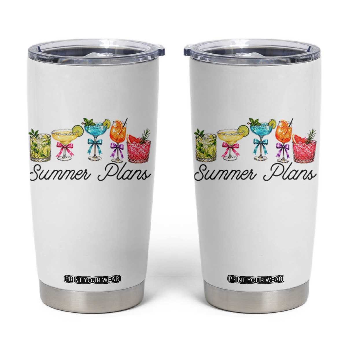Funny Summer Plans Tumbler Cup Refreshing Tropical Cocktail Lover Gift TS12 White Print Your Wear