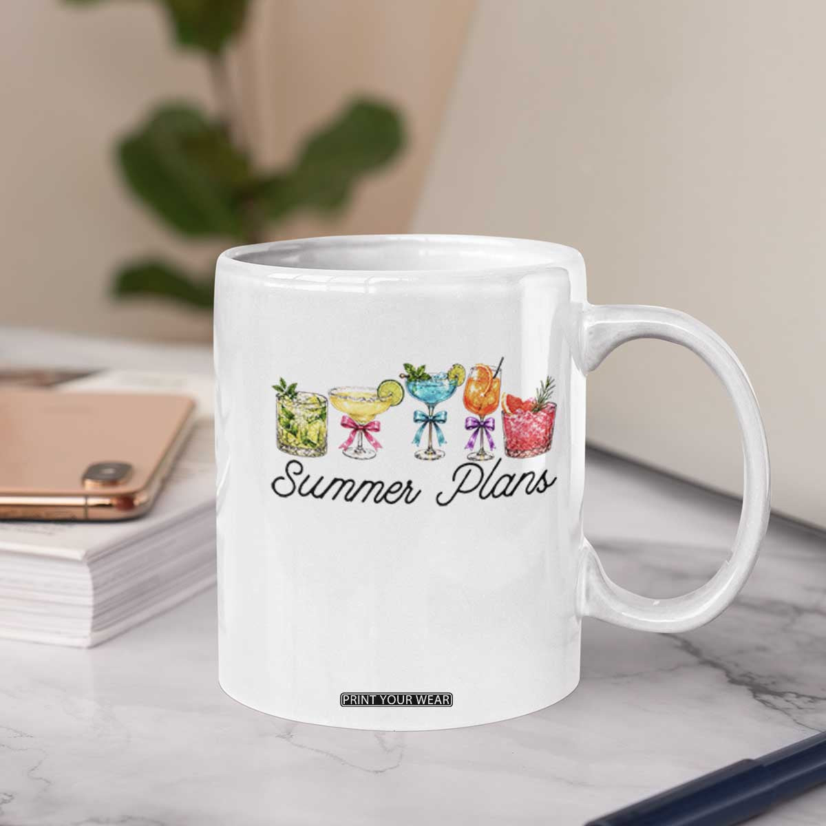 Funny Summer Plans Coffee Mug Refreshing Tropical Cocktail Lover Gift TS12 Print Your Wear