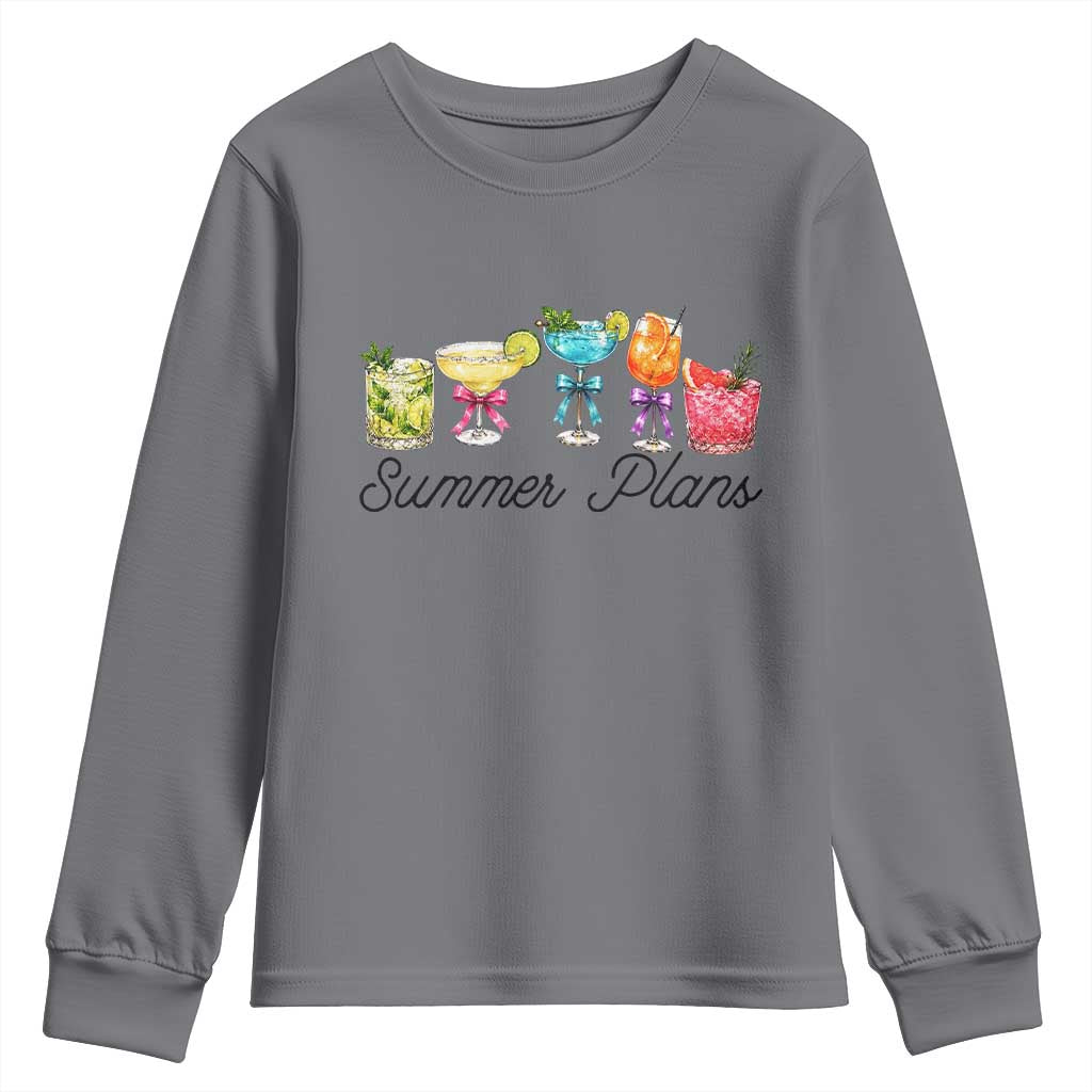 Funny Summer Plans Youth Sweatshirt Refreshing Tropical Cocktail Lover Gift