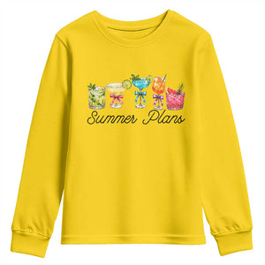 Funny Summer Plans Youth Sweatshirt Refreshing Tropical Cocktail Lover Gift