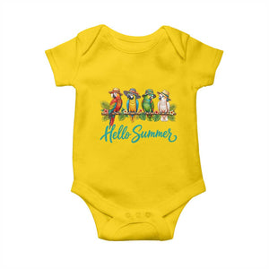 Hello Summer Parrots Baby Onesie Tropical Beach Vacation Graphic TS12 Daisy Print Your Wear