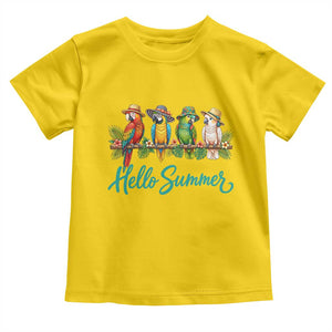 Hello Summer Parrots Toddler T Shirt Tropical Beach Vacation Graphic TS12 Daisy Print Your Wear