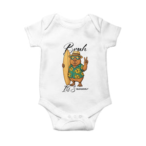 Bruh Its Summer Baby Onesie Funny Capybara Surfer Beach Vacation Gift TS12 White Print Your Wear