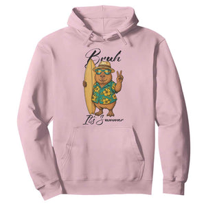 Bruh Its Summer Hoodie Funny Capybara Surfer Beach Vacation Gift
