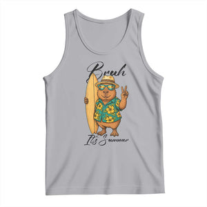 Bruh Its Summer Tank Top Funny Capybara Surfer Beach Vacation Gift TS12 Athletic Heather Print Your Wear