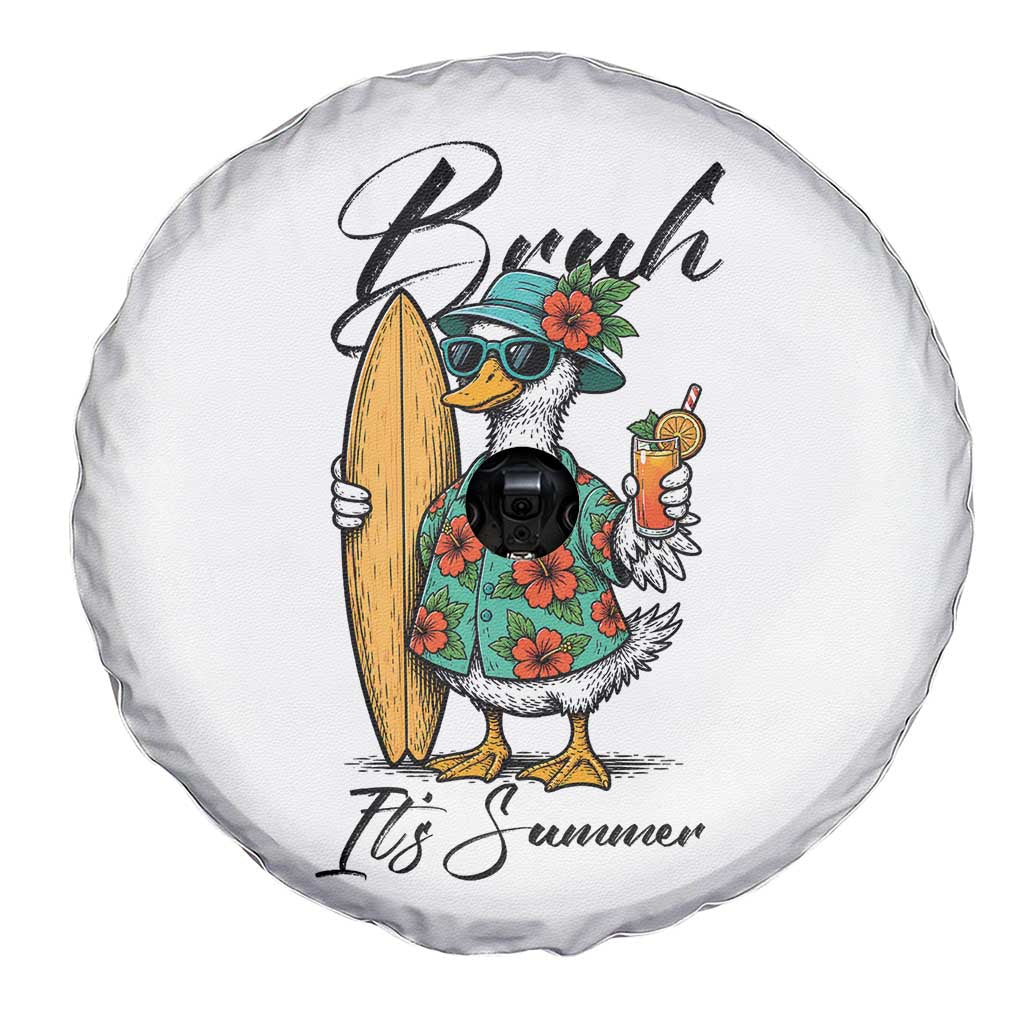 Bruh Its Summer Spare Tire Cover Funny Hawaiian Goose Surfer Graphic TS12 Print Your Wear