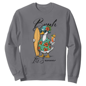 Bruh Its Summer Sweatshirt Funny Hawaiian Goose Surfer Graphic