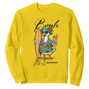 Bruh Its Summer Sweatshirt Funny Hawaiian Goose Surfer Graphic