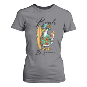 Bruh Its Summer T Shirt For Women Funny Hawaiian Goose Surfer Graphic TS12 Charcoal Print Your Wear
