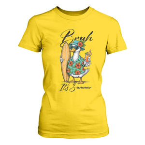 Bruh Its Summer T Shirt For Women Funny Hawaiian Goose Surfer Graphic TS12 Daisy Print Your Wear
