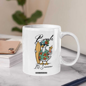 Bruh Its Summer Coffee Mug Funny Hawaiian Goose Surfer Graphic
