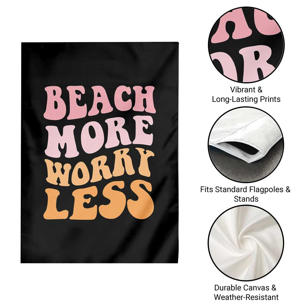 Beach More Worry Less Garden Flag Boho Summer Vacation