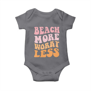 Beach More Worry Less Baby Onesie Boho Summer Vacation TS12 Charcoal Print Your Wear