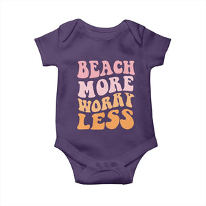 Beach More Worry Less Baby Onesie Boho Summer Vacation TS12 Purple Print Your Wear
