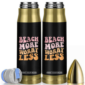 Beach More Worry Less Bullet Tumbler Boho Summer Vacation TS12 Black Print Your Wear