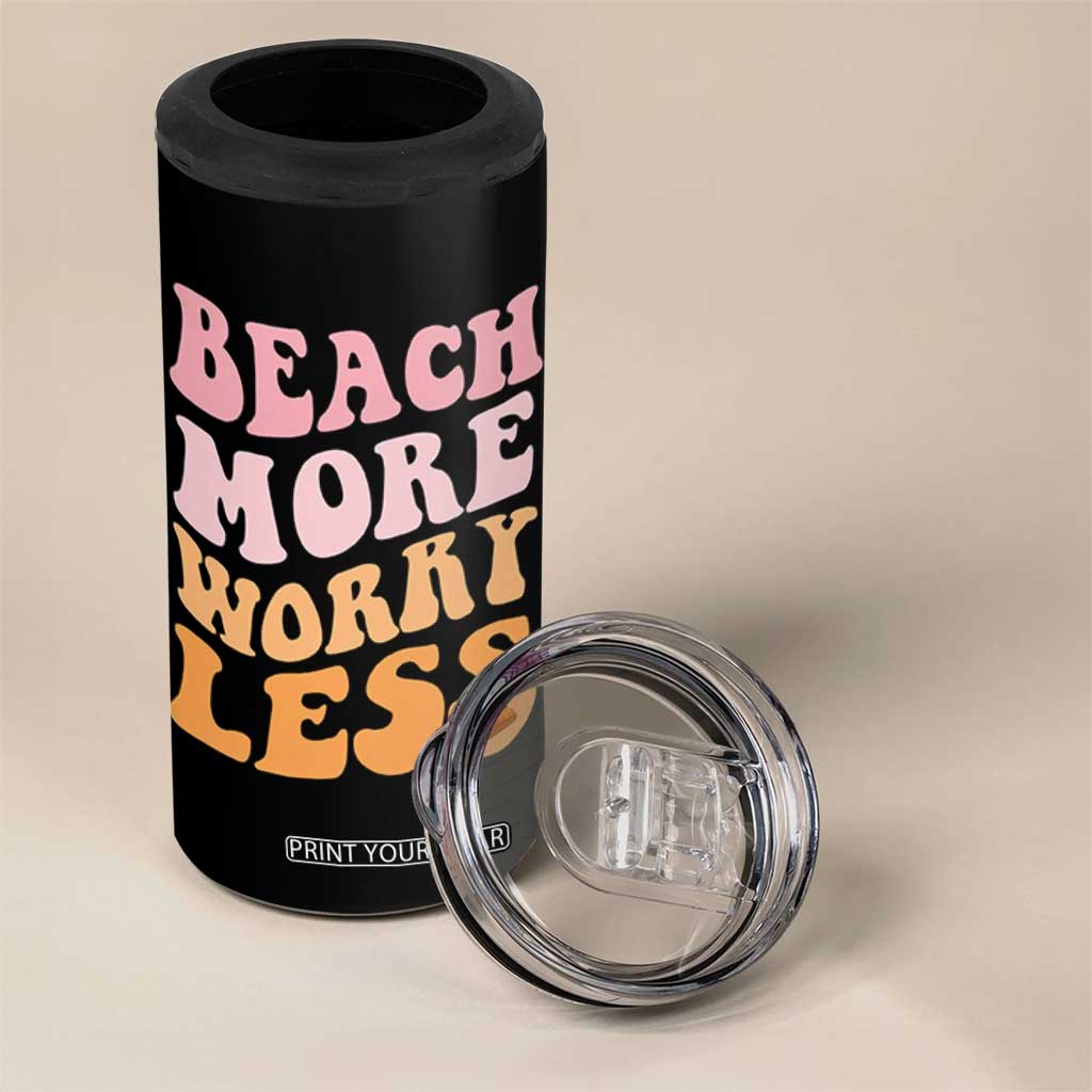 Beach More Worry Less 4 in 1 Can Cooler Tumbler Boho Summer Vacation TS12 Print Your Wear