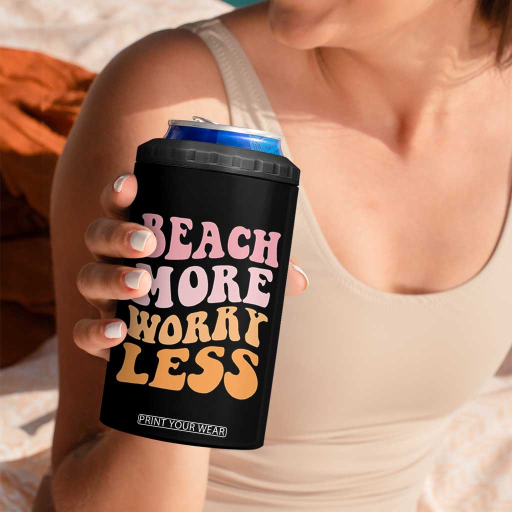 Beach More Worry Less 4 in 1 Can Cooler Tumbler Boho Summer Vacation TS12 Print Your Wear