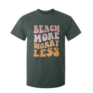 Beach More Worry Less T Shirt For Kid Boho Summer Vacation TS12 Dark Forest Green Print Your Wear