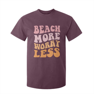 Beach More Worry Less T Shirt For Kid Boho Summer Vacation TS12 Maroon Print Your Wear