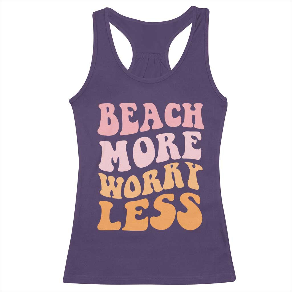 Beach More Worry Less Racerback Tank Top Boho Summer Vacation