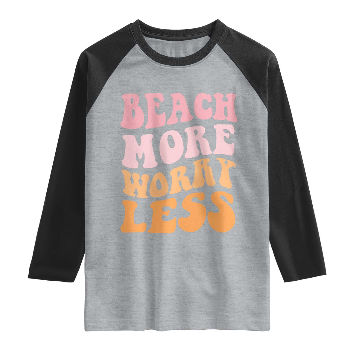Beach More Worry Less Raglan Shirt Boho Summer Vacation