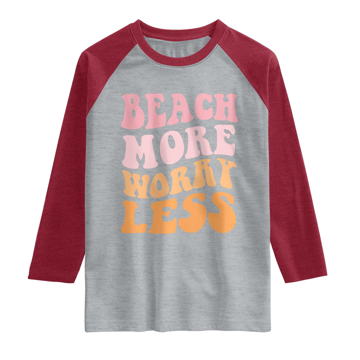 Beach More Worry Less Raglan Shirt Boho Summer Vacation
