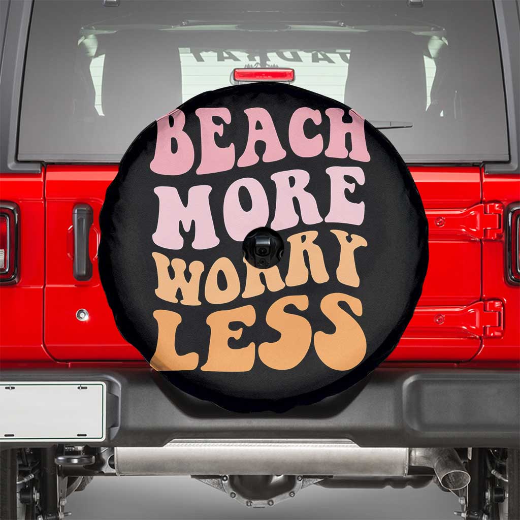 Beach More Worry Less Spare Tire Cover Boho Summer Vacation