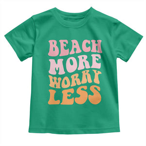 Beach More Worry Less Toddler T Shirt Boho Summer Vacation TS12 Irish Green Print Your Wear