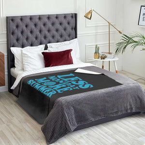 Less Monday More Summer Throw Blanket Retro Beach Seashell Graphic