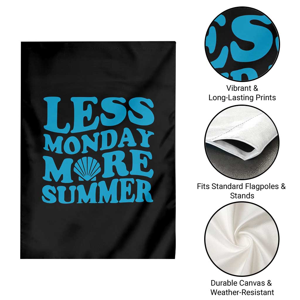 Less Monday More Summer Garden Flag Retro Beach Seashell Graphic TS12 Print Your Wear