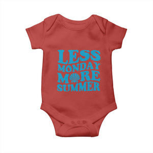 Less Monday More Summer Baby Onesie Retro Beach Seashell Graphic
