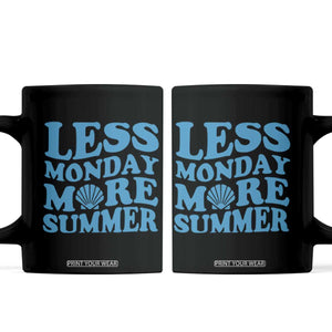 Less Monday More Summer Coffee Mug Retro Beach Seashell Graphic
