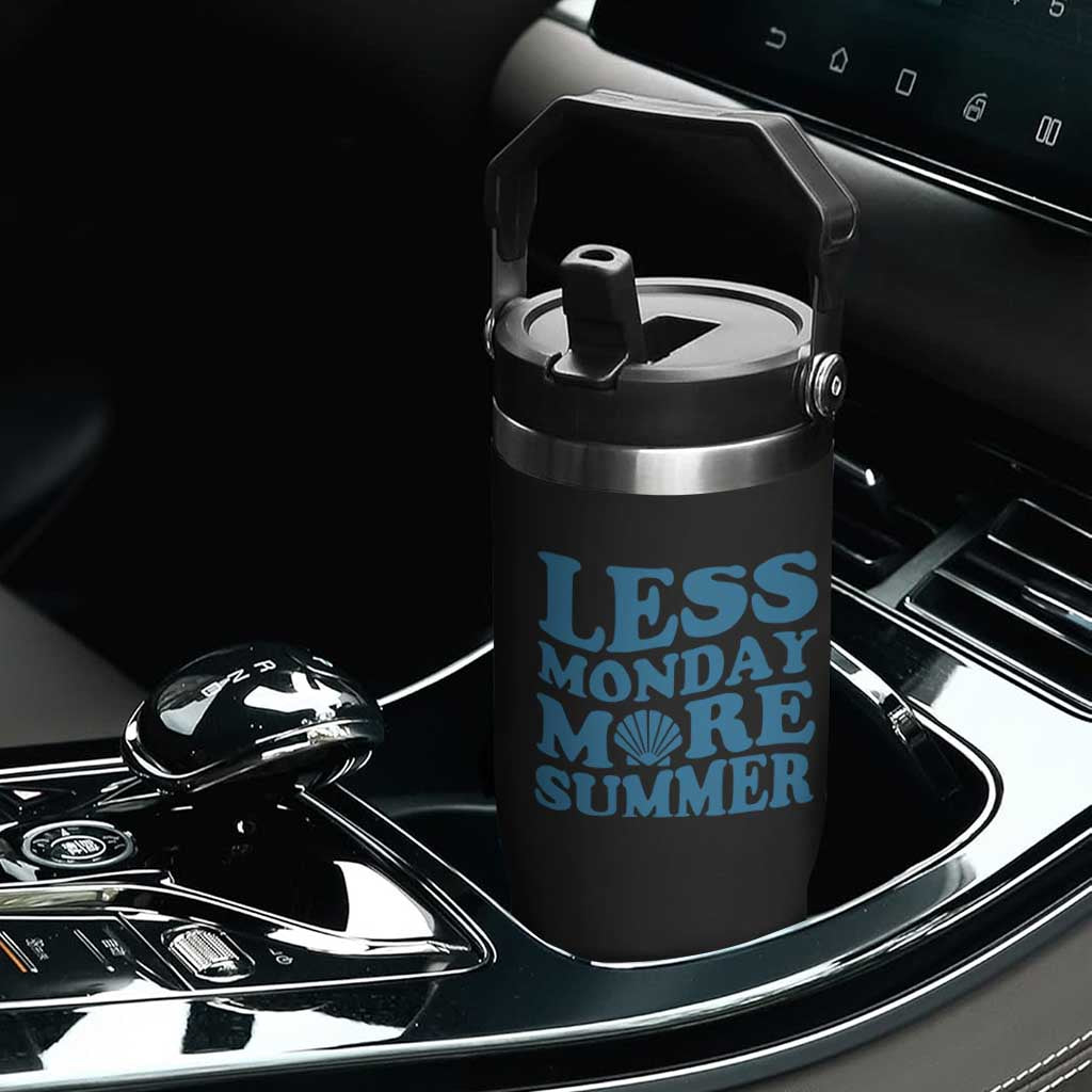 Less Monday More Summer Flip Straw Tumbler Retro Beach Seashell Graphic TS12 Print Your Wear