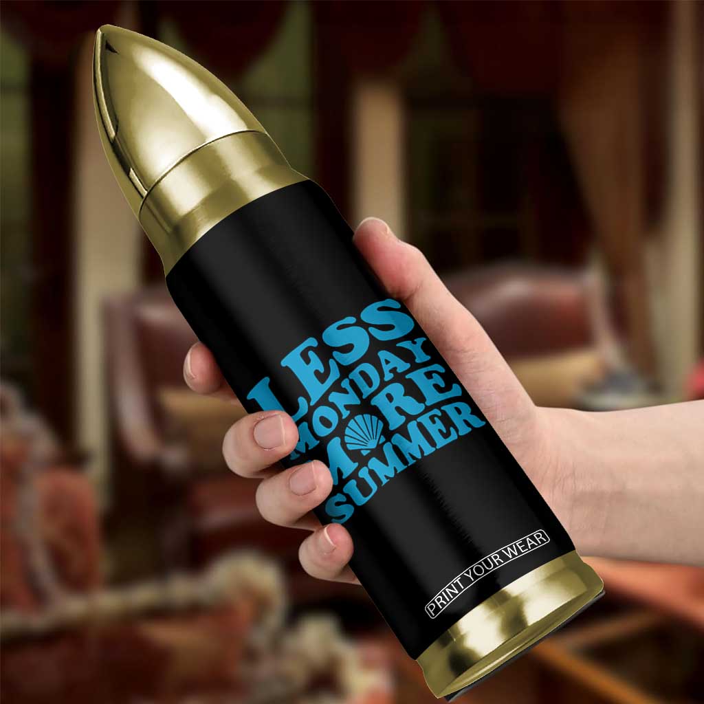 Less Monday More Summer Bullet Tumbler Retro Beach Seashell Graphic
